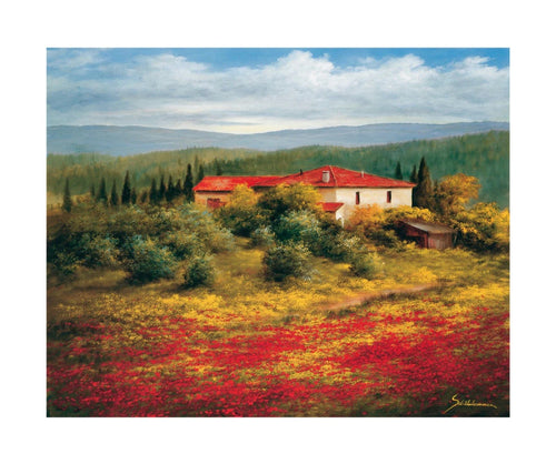 PGM SRH 06 Heinz Scholnhammer Landschaft mit Mohn II Kunstdruck 60x50cm | Yourdecoration.de