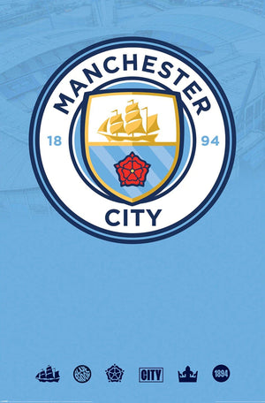 Poster Manchester City Club Crest 61x91 5cm PP35440 | Yourdecoration.de