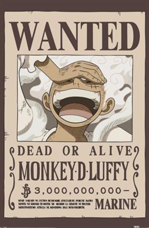 Poster One Piece Wanted Luffy 61x91 5cm PP2501058 | Yourdecoration.de