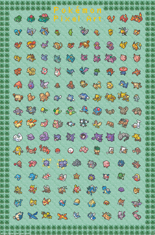 Poster Pokemon Pixel Art 61x91 5cm GBYDCOA042 | Yourdecoration.de