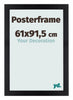 Posterrahmen 61x91,5cm Schwarz Matt MDF Parma Messe | Yourdecoration.de