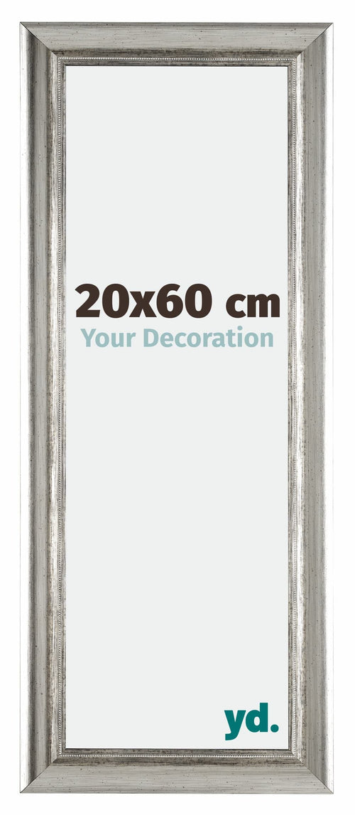 Sheffield Holz Bilderrahmen 20x60cm Silber Schwarz Gewischt Vorne Messe | Yourdecoration.de