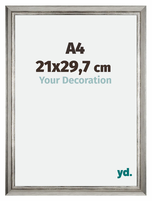 Sheffield Holz Bilderrahmen 21x29 7cm A4 Silber Schwarz Gewischt Vorne Messe | Yourdecoration.de