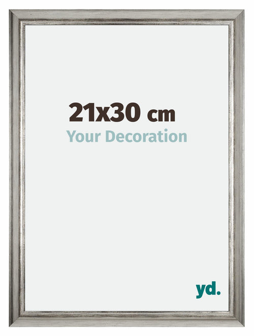 Sheffield Holz Bilderrahmen 21x30cm Silber Schwarz Gewischt Vorne Messe | Yourdecoration.de