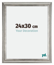 Sheffield Holz Bilderrahmen 24x30cm Silber Schwarz Gewischt Vorne Messe | Yourdecoration.de