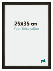 Sheffield Holz Bilderrahmen 25x35cm Schwarz Gold Gewischt Vorne Messe | Yourdecoration.de