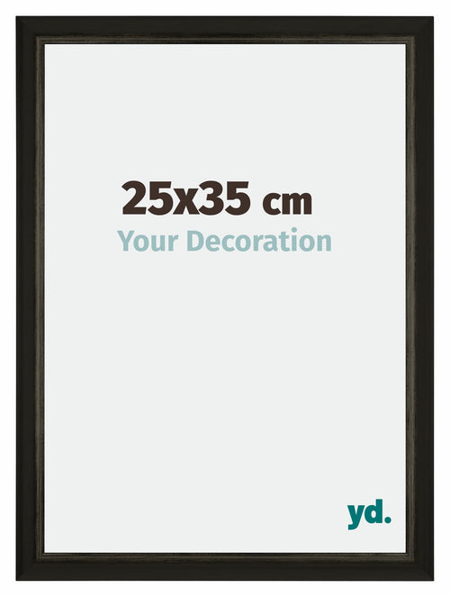 Sheffield Holz Bilderrahmen 25x35cm Schwarz Gold Gewischt Vorne Messe | Yourdecoration.de