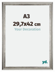 Sheffield Holz Bilderrahmen 29 7x42cm A3 Silber Schwarz Gewischt Vorne Messe | Yourdecoration.de