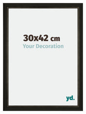 Sheffield Holz Bilderrahmen 30x42cm Schwarz Gold Gewischt Vorne Messe | Yourdecoration.de