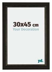 Sheffield Holz Bilderrahmen 30x45cm Schwarz Gold Gewischt Vorne Messe | Yourdecoration.de