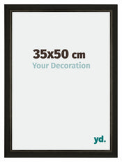 Sheffield Holz Bilderrahmen 35x50cm Schwarz Gold Gewischt Vorne Messe | Yourdecoration.de