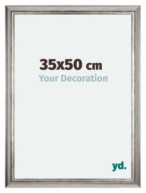 Sheffield Holz Bilderrahmen 35x50cm Silber Schwarz Gewischt Vorne Messe | Yourdecoration.de