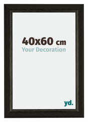 Sheffield Holz Bilderrahmen 40x60cm Schwarz Gold Gewischt Vorne Messe | Yourdecoration.de