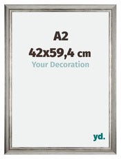 Sheffield Holz Bilderrahmen 42x59 4cm A2 Silber Schwarz Gewischt Vorne Messe | Yourdecoration.de