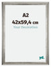 Sheffield Holz Bilderrahmen 42x59 4cm A2 Silber Schwarz Gewischt Vorne Messe | Yourdecoration.de