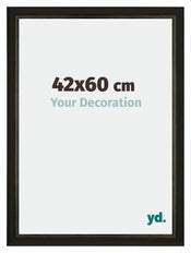 Sheffield Holz Bilderrahmen 42x60cm Schwarz Gold Gewischt Vorne Messe | Yourdecoration.de