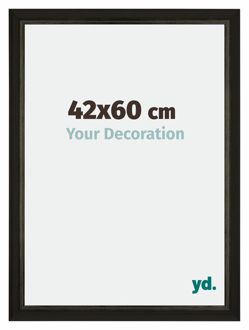 Sheffield Holz Bilderrahmen 42x60cm Schwarz Gold Gewischt Vorne Messe | Yourdecoration.de