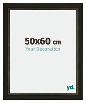 Sheffield Holz Bilderrahmen 50x60cm Schwarz Gold Gewischt Vorne Messe | Yourdecoration.de