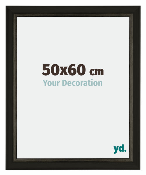 Sheffield Holz Bilderrahmen 50x60cm Schwarz Gold Gewischt Vorne Messe | Yourdecoration.de