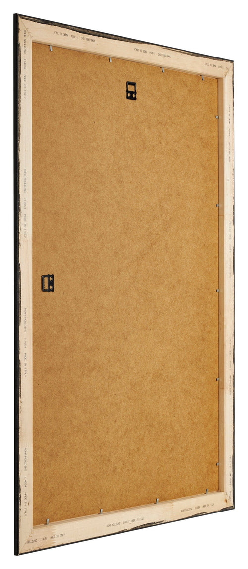 Sheffield Holz Bilderrahmen 50x70cm Silber Schwarz Gewischt Rucksteite Schrag | Yourdecoration.de