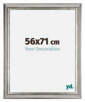 Sheffield Holz Bilderrahmen 56x71cm Silber Schwarz Gewischt Vorne Messe | Yourdecoration.de