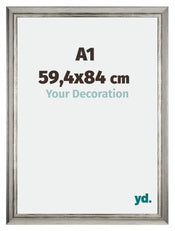 Sheffield Holz Bilderrahmen 59 4x84cm A1 Silber Schwarz Gewischt Vorne Messe | Yourdecoration.de