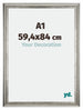 Sheffield Holz Bilderrahmen 59 4x84cm A1 Silber Schwarz Gewischt Vorne Messe | Yourdecoration.de
