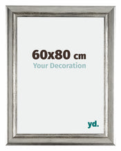 Sheffield Holz Bilderrahmen 60x80cm Silber Schwarz Gewischt Vorne Messe | Yourdecoration.de