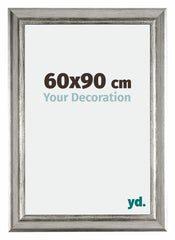 Sheffield Holz Bilderrahmen 60x90cm Silber Schwarz Gewischt Vorne Messe | Yourdecoration.de