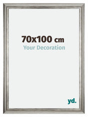 Sheffield Holz Bilderrahmen 70x100cm Silber Schwarz Gewischt Vorne Messe | Yourdecoration.de