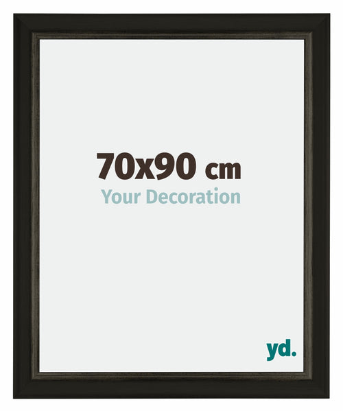 Sheffield Holz Bilderrahmen 70x90cm Schwarz Gold Gewischt Vorne Messe | Yourdecoration.de