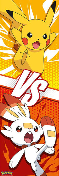 abystyle gbydco293 pokemon pikachu and scorbunny poster 53x158cm | Yourdecoration.de