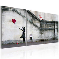Artgeist Er is altijd hoop Banksy Canvas Leinwandbilder 3-teilig | Yourdecoration.de
