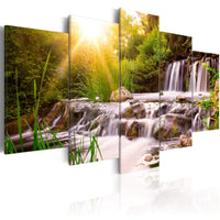 Artgeist Forest Waterfall Canvas Leinwandbilder 5-teilig | Yourdecoration.de