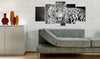 Artgeist Leopard Black and White Canvas Leinwandbilder 5-teilig Interieur | Yourdecoration.de
