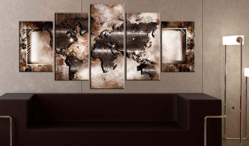 Artgeist Platinum map Canvas Leinwandbilder 5-teilig Interieur | Yourdecoration.de
