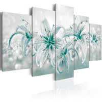 Artgeist Sapphire Lilies Canvas Leinwandbilder 5-teilig | Yourdecoration.de