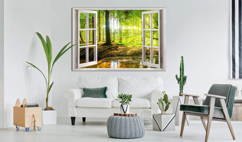 Artgeist Window View on Forest Canvas Leinwandbilder Interieur | Yourdecoration.de