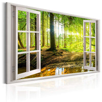 Artgeist Window View on Forest Canvas Leinwandbilder | Yourdecoration.de