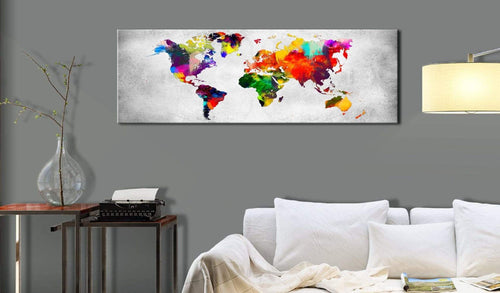 Artgeist World Map Coloured Revolution Canvas Leinwandbilder Interieur | Yourdecoration.de