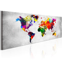 Artgeist World Map Coloured Revolution Canvas Leinwandbilder | Yourdecoration.de