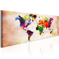 Artgeist World Map Colourful Ramble Canvas Leinwandbilder | Yourdecoration.de