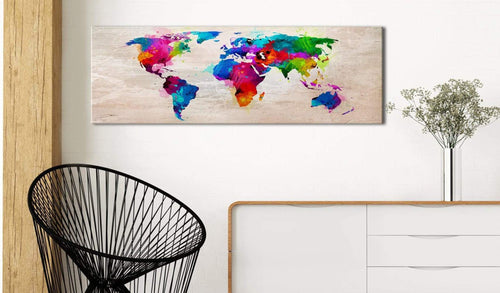 Artgeist World Map Finesse of Colours Canvas Leinwandbilder Interieur | Yourdecoration.de
