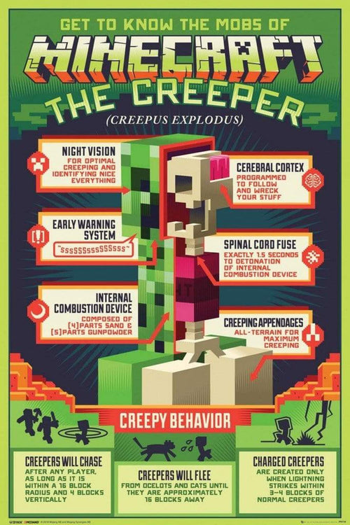 GBeye Minecraft Creepy Behavior Poster 61x91,5cm | Yourdecoration.de