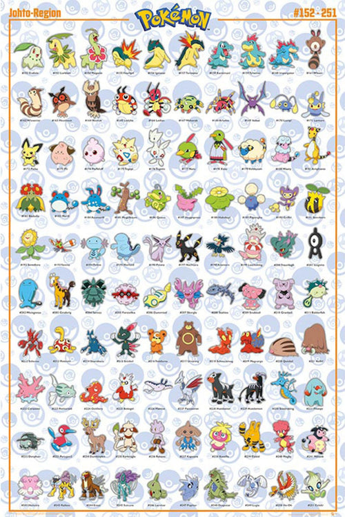 Gbeye FP4976 Pokemon Johto German Characters Poster 61x 91-5cm | Yourdecoration.de