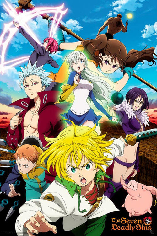 Gbeye GBYDCO026 The Seven Deadly Sins S3 Meliodas And Sins Poster 61x 91-5cm | Yourdecoration.de