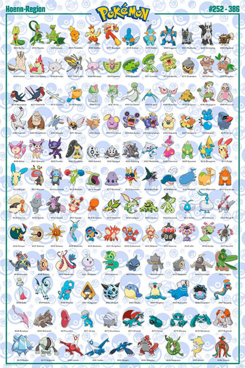 Gbeye GBYDCO073 Pokemon Hoenn French Characters Poster 61x 91-5cm | Yourdecoration.de