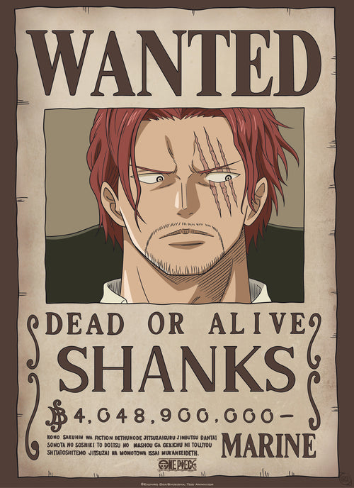 Gbeye Gbydco261 One Piece Wanted Shanks Poster 38x52cm | Yourdecoration.de