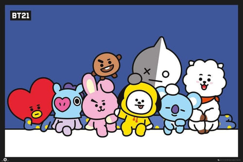 GBeye BT21 Group Blue Poster 91,5x61cm | Yourdecoration.de