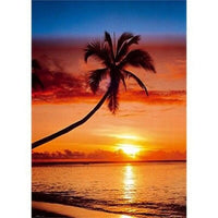 GBeye Sunset and Palm Tree Poster 61x91,5cm | Yourdecoration.de